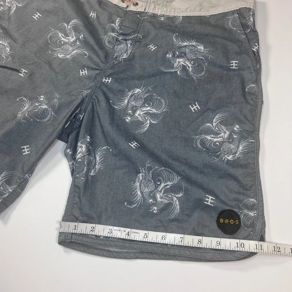 Howler Brothers Board Shorts Mens‎ 38 Grey Phoenix Monogram Swim Trunks Surf